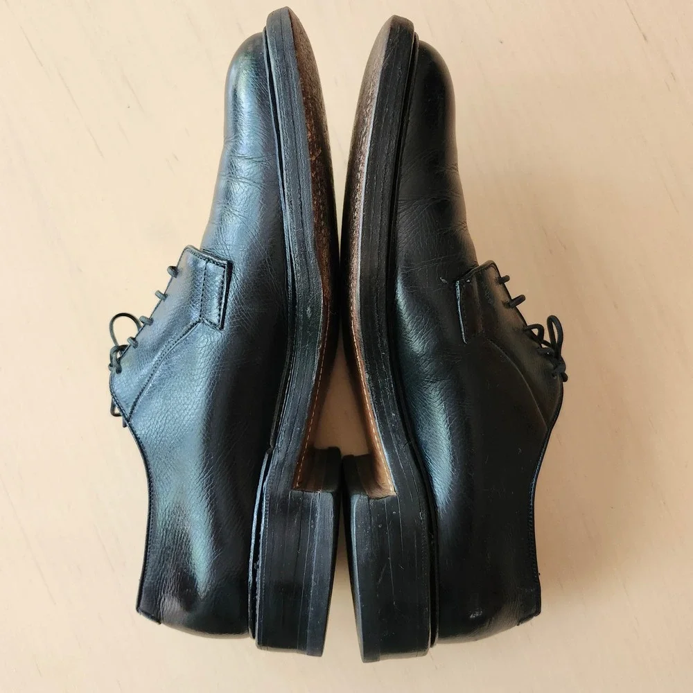 Allen Edmonds Leeds Blucher Oxford Shoes Mens Size 8 Black 9518 USA Leather